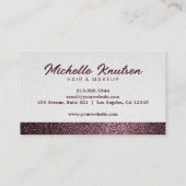 Rose Gold Glitzer Makeup & Hair Stylist Salon Bus Visitenkarte (Rückseite)