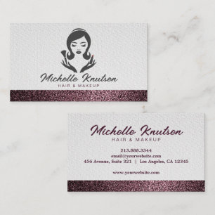 Rose Gold Glitzer Makeup & Hair Stylist Salon Bus Visitenkarte