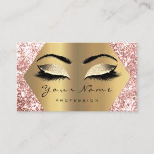 Rose Gold Glitzer Makeust Künstler Lashes Logo Visitenkarte