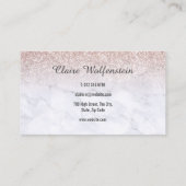 Rose Gold Glitzer Marbella Script Visitenkarte (Rückseite)