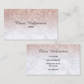 Rose Gold Glitzer Marbella Script Visitenkarte (Vorne/Hinten)