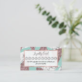 Rose Gold Glitzer Marble Geometrische Dreiecke Aqu Treuekarte (Stehend Vorderseite)