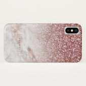 Rose-gold Glitzer & Marble Ombre Case-Mate iPhone Hülle (Rückseite (Horizontal))