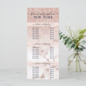 Rose Gold Glitzer Marble Ombre Salon Preisliste (Stehend Vorderseite)