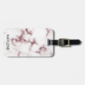 Rose Gold Glitzer Marble Personalisiert Gepäckmark Gepäckanhänger (Vorderseite horizontal)