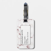 Rose Gold Glitzer Marble Personalisiert Gepäckmark Gepäckanhänger (Rückseite vertikal)