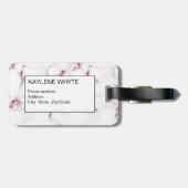 Rose Gold Glitzer Marble Personalisiert Gepäckmark Gepäckanhänger (Rückseite horizontal)