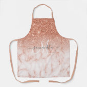Rose Gold Glitzer Marble Rosa Personalisiertes Skr Schürze (Vorderseite)