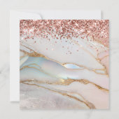 Rose Gold Glitzer Marbled Opal 50. Geburtstag Einladung (Rückseite)
