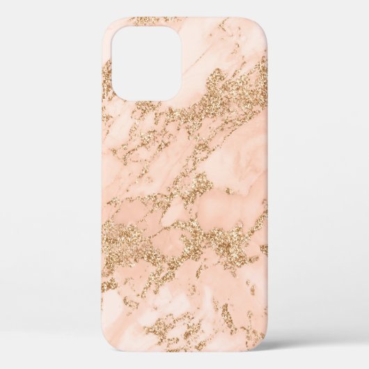 Rose Gold Glitzer Marmor abstrakt Case-Mate iPhone Hülle (Rückseite)