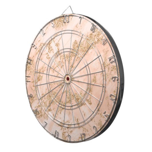 Rose Gold Glitzer Marmor abstrakt Dartscheibe (Vorderseite rechts)