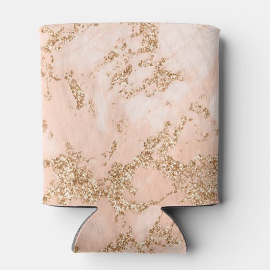 Rose Gold Glitzer Marmor abstrakt Dosenkühler (Rückseite)