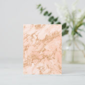 Rose Gold Glitzer Marmor abstrakt Einladung (Stehend Vorderseite)