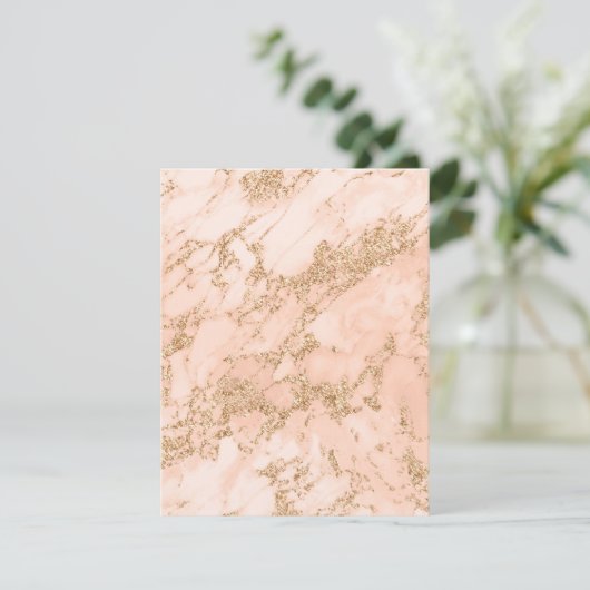 Rose Gold Glitzer Marmor abstrakt Einladung (Stehend Vorderseite)