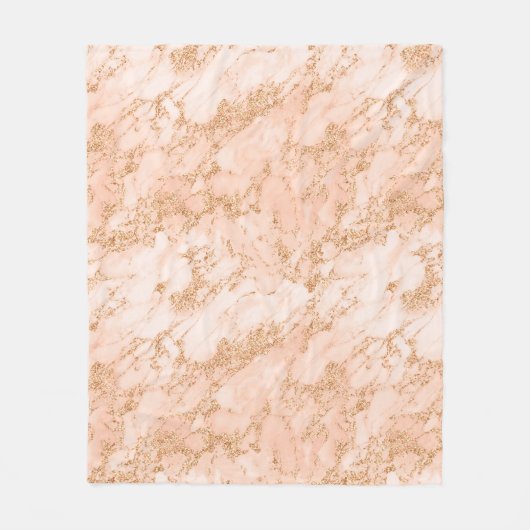 Rose Gold Glitzer Marmor abstrakt Fleecedecke (Vorderseite)