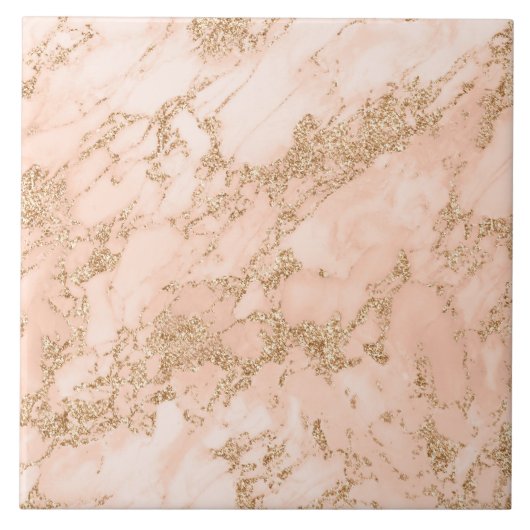Rose Gold Glitzer Marmor abstrakt Fliese (Vorderseite)
