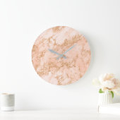 Rose Gold Glitzer Marmor abstrakt Große Wanduhr (Zuhause)