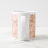 Rose Gold Glitzer Marmor abstrakt Jumbo-Tasse (Rückseite)