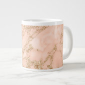 Rose Gold Glitzer Marmor abstrakt Jumbo-Tasse (Vorderseite Rechts)
