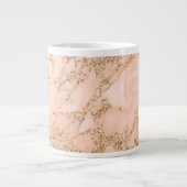 Rose Gold Glitzer Marmor abstrakt Jumbo-Tasse (Vorderseite)