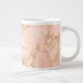 Rose Gold Glitzer Marmor abstrakt Jumbo-Tasse (Rechts)