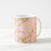 Rose Gold Glitzer Marmor abstrakt Kaffeetasse (VorderseiteRechts)