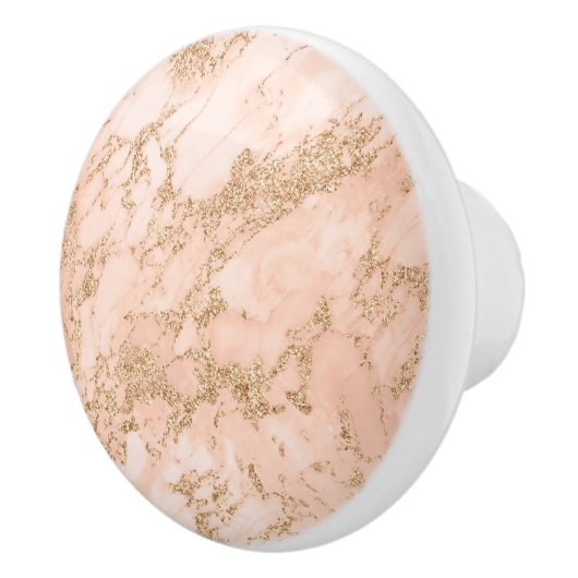 Rose Gold Glitzer Marmor abstrakt Keramikknauf (Rechts)