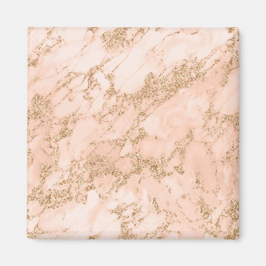 Rose Gold Glitzer Marmor abstrakt Magnet (Vorne)