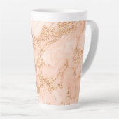Rose Gold Glitzer Marmor abstrakt Milchtasse (Rechte Ecke)