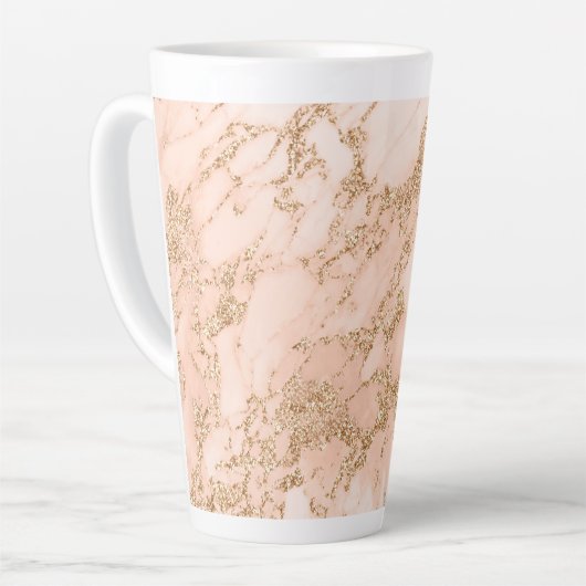 Rose Gold Glitzer Marmor abstrakt Milchtasse (Linke Ecke)