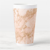 Rose Gold Glitzer Marmor abstrakt Milchtasse (Vorderseite)