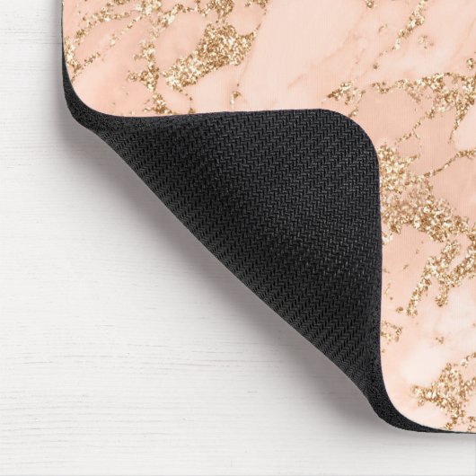 Rose Gold Glitzer Marmor abstrakt Mousepad (Ecke)