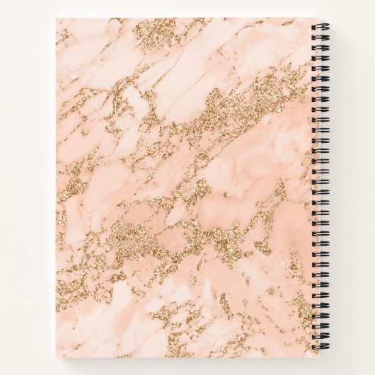Rose Gold Glitzer Marmor abstrakt Notizblock (Rückseite)