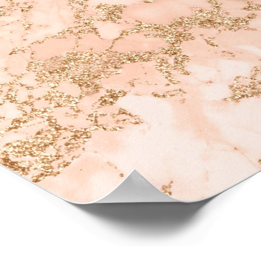 Rose Gold Glitzer Marmor abstrakt Poster (Ecke)