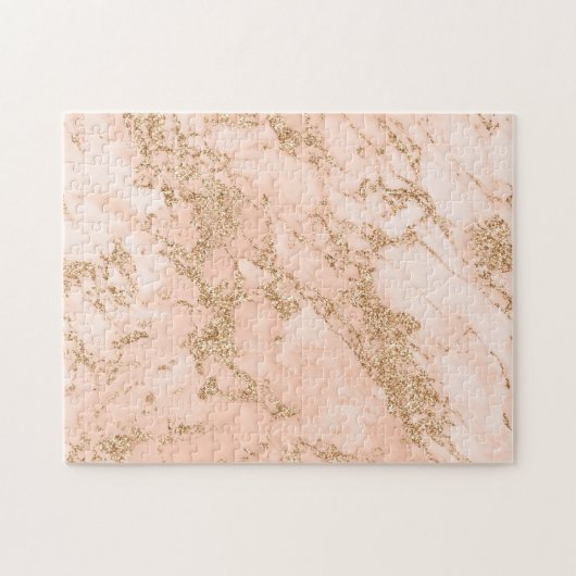 Rose Gold Glitzer Marmor abstrakt Puzzle (Horizontal)