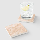 Rose Gold Glitzer Marmor abstrakt Steinuntersetzer (Seitenansicht)