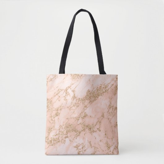 Rose Gold Glitzer Marmor abstrakt Tasche (Vorderseite)