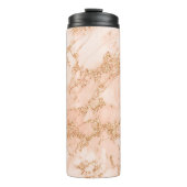 Rose Gold Glitzer Marmor abstrakt Thermosbecher (Vorderseite)