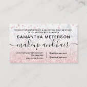 Rose Gold Glitzer Marmor Funkeln Konfetti Geschenk Rabattkarte (Rückseite)