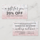Rose Gold Glitzer Marmor Funkeln Konfetti Geschenk Rabattkarte (Vorne/Hinten)