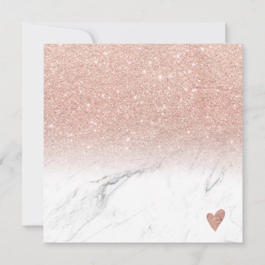 Rose Gold Glitzer Marmor Geschenkgutschein (Rückseite)