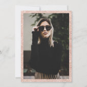 Rose Gold Glitzer Marmor Grenze Foto Süß 16 Einladung (Rückseite)