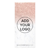 Rose Gold Glitzer Marmor Haar Make-up Preis Werbekarte (Hinten)