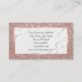 Rose Gold Glitzer Marmor Makeup Artist Hair Visitenkarte (Rückseite)