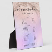 Rose Gold Glitzer Marmor Makeup Künstler Dienstlei Fotoplatte (Seite)