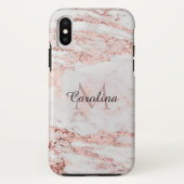 Rose Gold Glitzer, Marmor, Personalisiert Case-Mate iPhone Hülle (Rückseite)