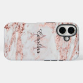 Rose Gold Glitzer, Marmor, Personalisiert Case-Mate iPhone Hülle (Rückseite (Horizontal))