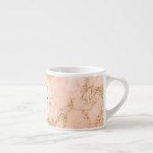 Rose Gold Glitzer Marmor, Skriptname für Monogramm Espressotasse (Rechts)