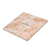 Rose Gold Glitzer Marmor, Skriptname für Monogramm Fliese (Seite)