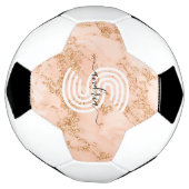 Rose Gold Glitzer Marmor, Skriptname für Monogramm Fußball (Gedreht)